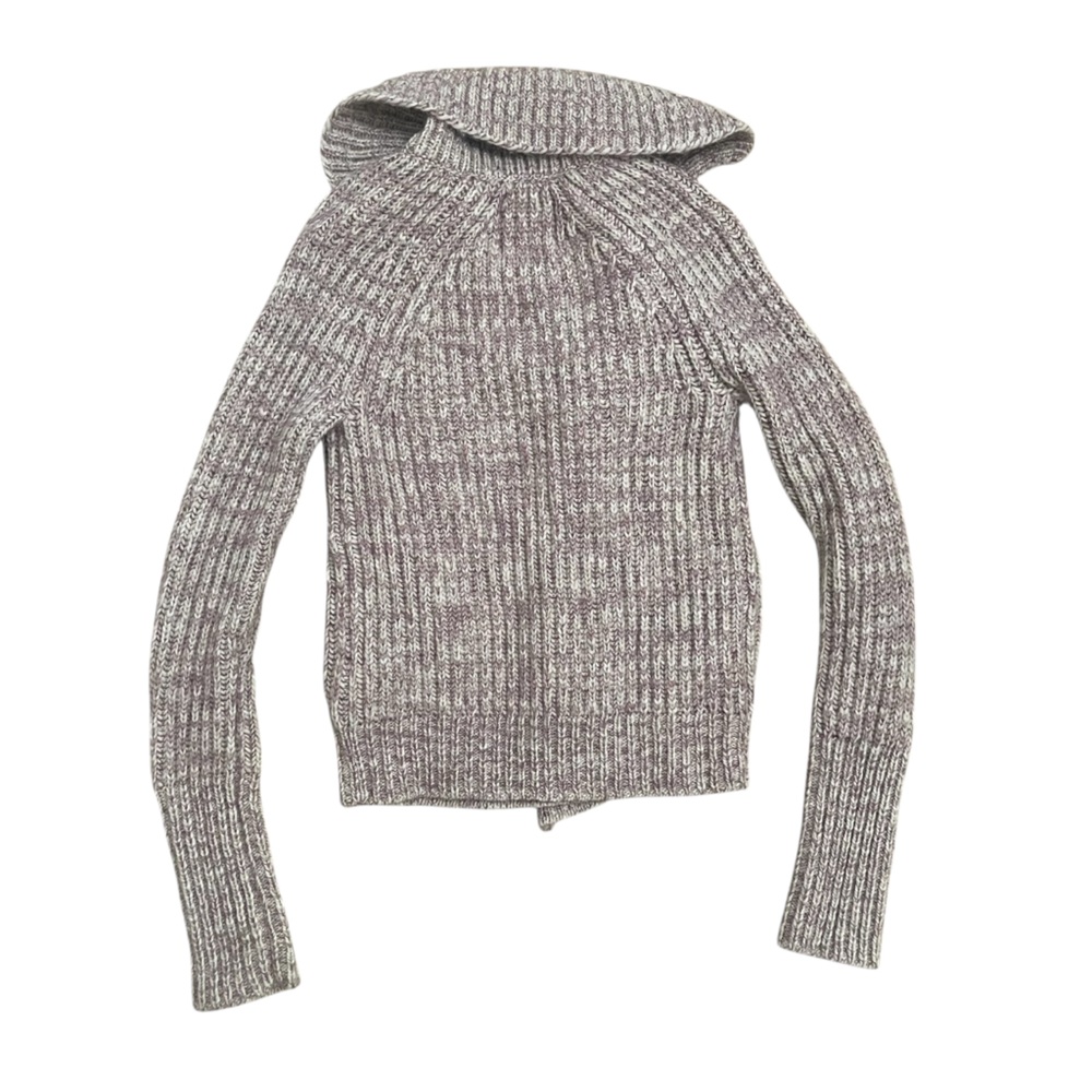 American Eagle Outfitters Purple Heavy Knit Zippered Cardigan - Picture 3 of 11